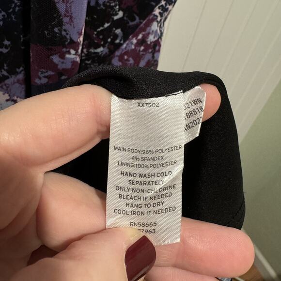 Nordstrom BP Slinky Patchwork Slip Dress Midi Length Pink Purple Romantic 1X - Picture 6 of 7